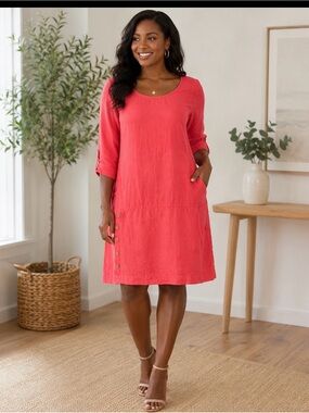 Seasalt Cornwall Red Linen Dress